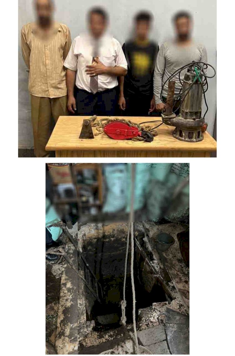 ضبط" ٤ "أشخاص متلبسين بالتنقيب عن الاثار بالمطرية