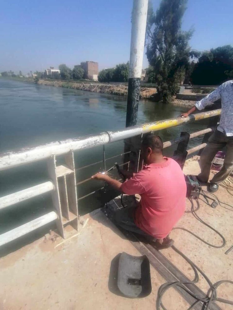 محافظ المنيا يوجه بإصلاح كسر بسور كوبري الحواصلية