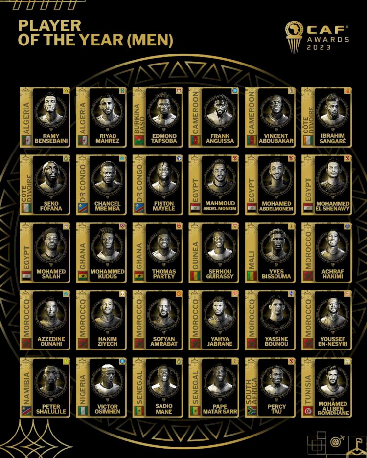 8 لاعبين من الأهلى وبيراميدز ينافسون على جائزة أفضل لاعب داخل أفريقيا 2023