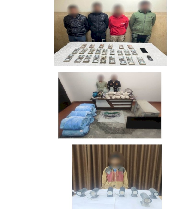 القبض علي سارقي المنقولات المنزلية وكشافات الكهرباء