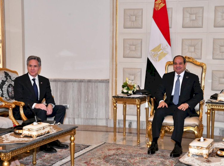 السيسي يستقبل وزير الخارجية الأمريكي لبحث وقف إطلاق النار في غزة