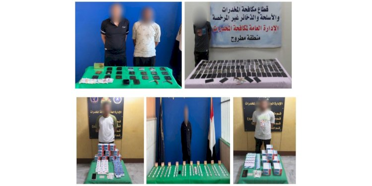 ضبط تجار المخدرات والاسلحة بعدة محافظات