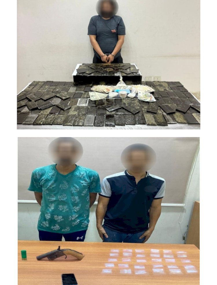 سقوط  تجار الاسلحة والمخدرات بالجيزة و المنوفية والبحر الاحمروالاقصر