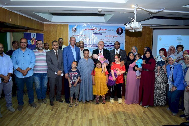 النعماني يشهد فعاليات الفحص المجاني الشامل لمرضي متلازمة داون بمستشفي سوهاج الجامعي
