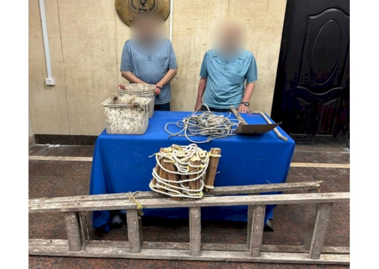 القبض علي مواطنين لقيامهما بالتنقيب عن الاثار بالقاهرة