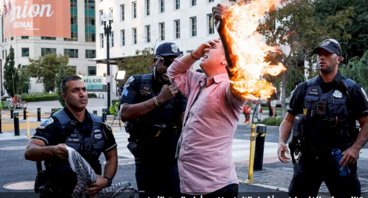 أمريكي يشعل النيران في نفسه أمام البيت الأبيض تضامنًا مع فلسطين