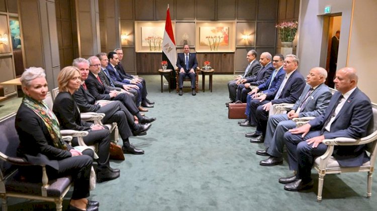 السيسي يلتقي الرؤساء التنفيذيين لشركة سكاتك وصندوق الاستثمار النرويجي وشركة يارا النرويجية