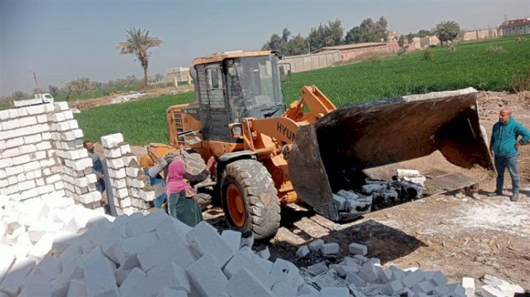 إزالة 84 حالة تعدي ومخالفات بناء ضمن الموجه 25 بالمنيا