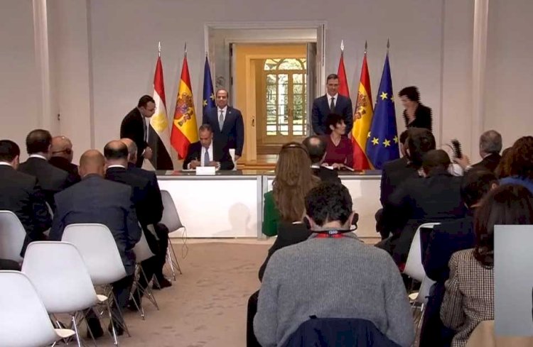 السيسي ورئيس وزراء إسبانيا يشهدان توقيع اتفاقيات تعاون