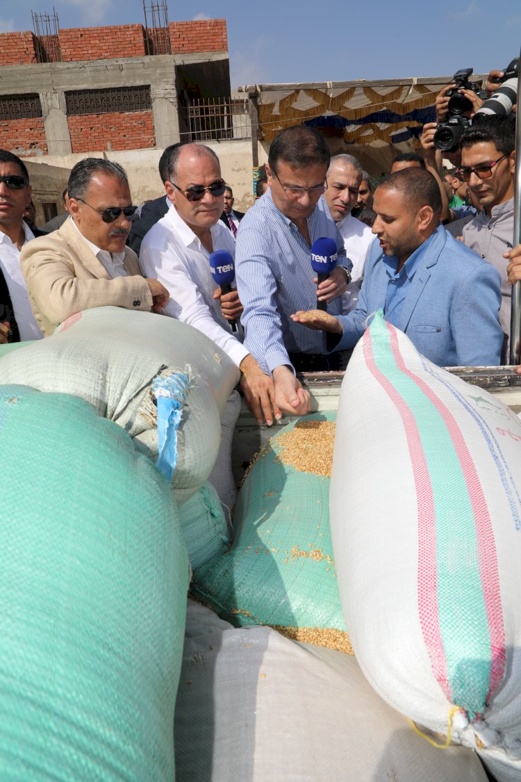 وزير الزراعة ومحافظ الشرقية ورئيس البنك الزراعي يتابعون توريد القمح بالشرقية