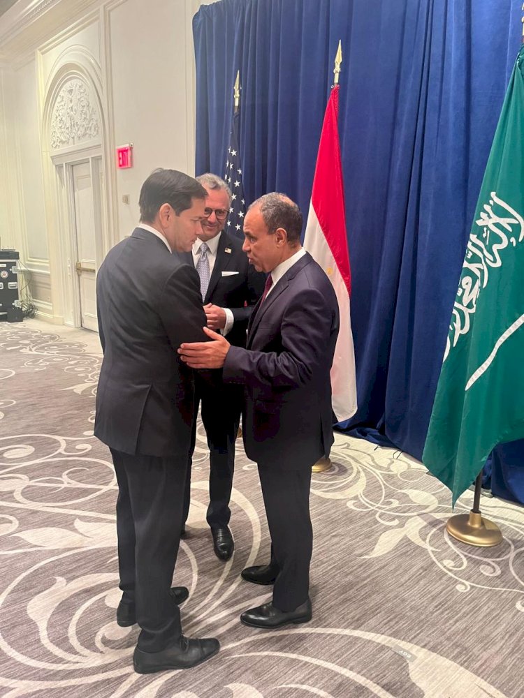 وزير الخارجية يلتقي نظيره الأمريكى