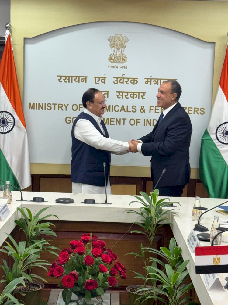 عبدالعاطي يلتقي وزير الكيماويات والاسمدة رئيس الحزب الحاكم بالهند