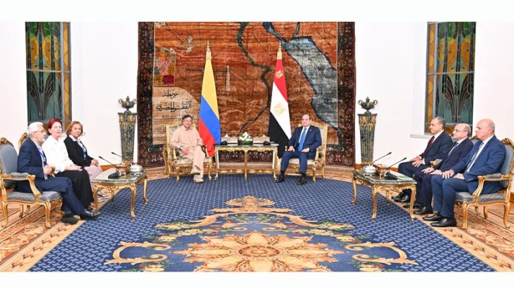 الرئيس عبد الفتاح السيسي يستقبل رئيس جمهورية كولومبيا