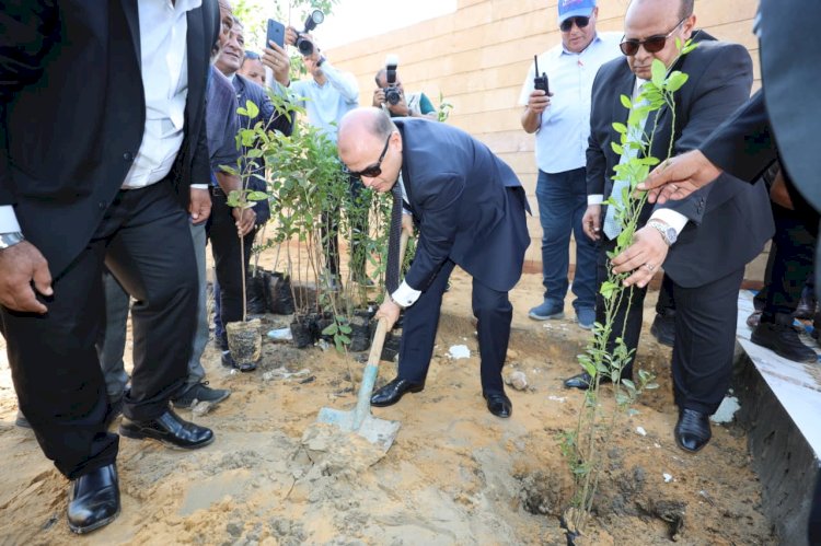 محافظ كفرالشيخ يزرع الأشجار بجوار النصب التذكاري لشهداء معركة البرلس