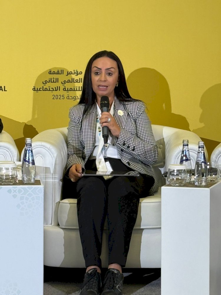 وزيرة التضامن  تشارك في ندوة  "فلسطين والحماية الاجتماعية"  بالدوحة