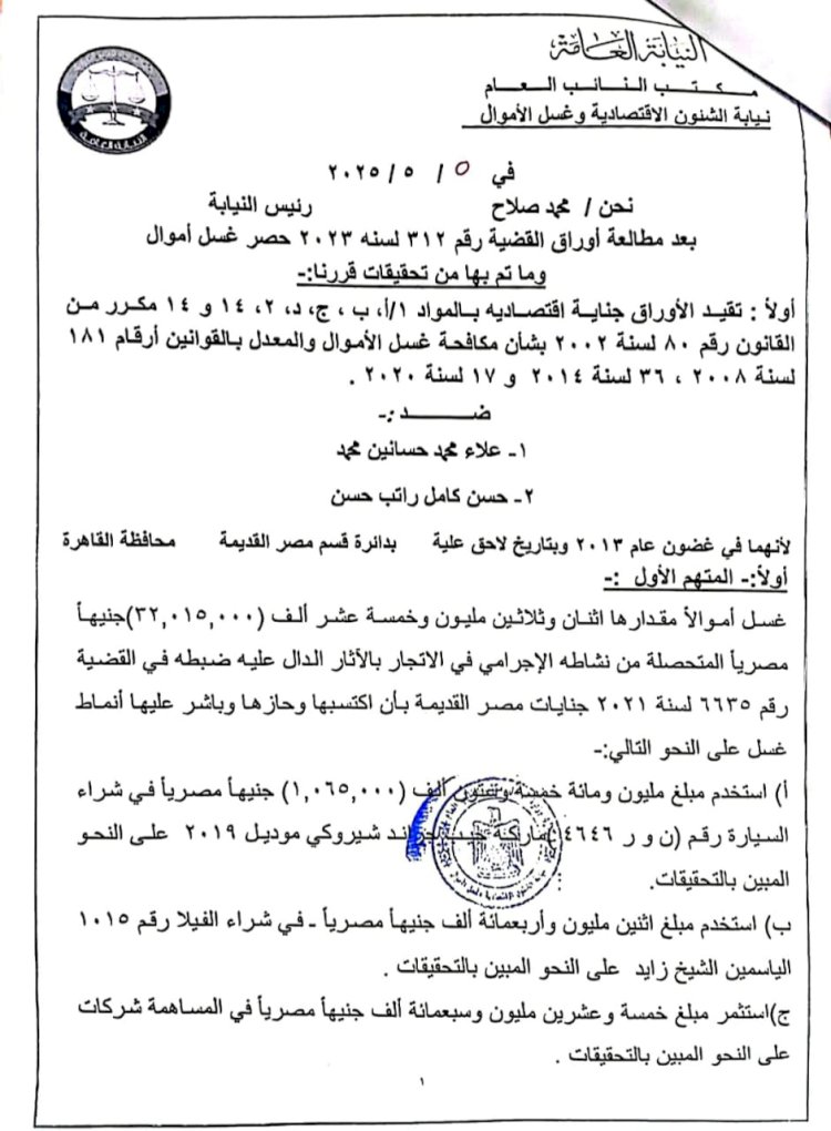 22 ديسمبر اولى جلسات استئناف النيابة على براءة حسن راتب وعلاء حسانين