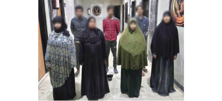 ضبط 4 رجال  و7سيدات لقيامهم بلستغلال الاحداث في التسول بالجيزة