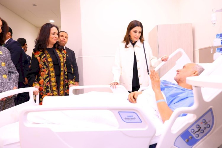 مايا تتفقد مستشفى أهل مصر لعلاج الحروق بحضور السويدي والفنانة ماجدة الرومي بالقاهرة