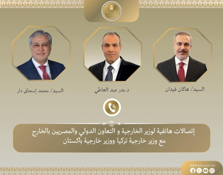 وزير الخارجية يبحث مع نظيريه الباكستاني والتركي التطورات الإقليمية وجهود خفض التصعيد