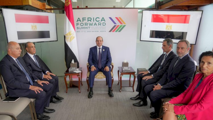السيسي يلتقي رئيس مجلس إدارة شركة CMA – CGM الفرنسية