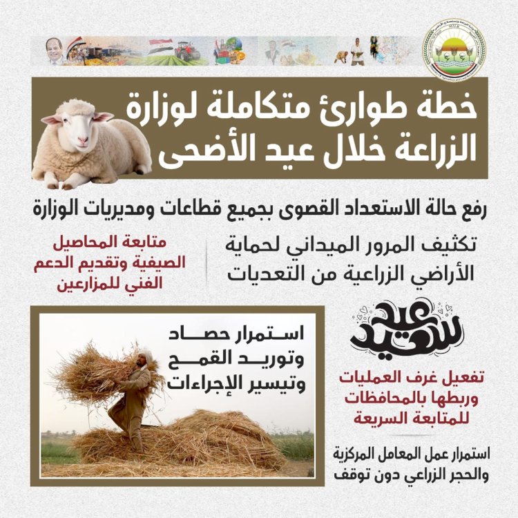 «الزراعة» تعلن الطوارئ لاستقبال عيد الأضحى