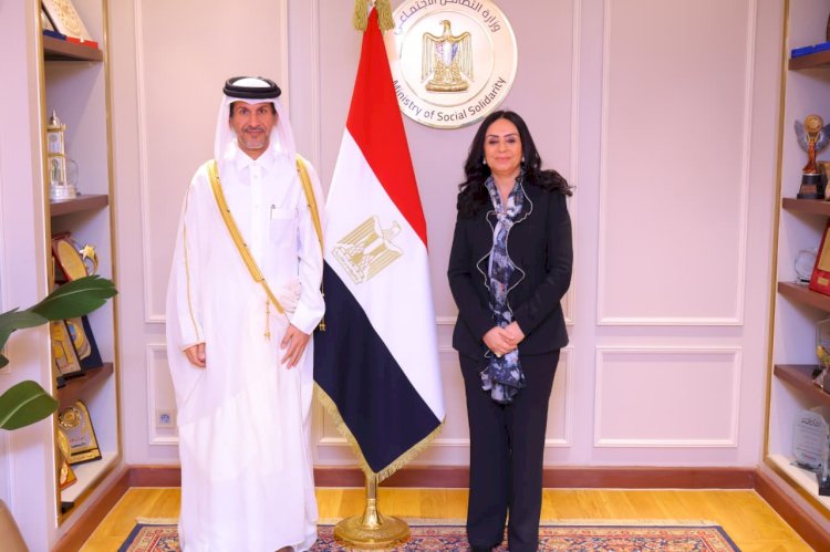 وزيرة التضامن اتستقبل سفير دولة قطر