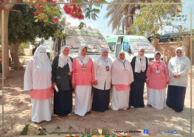 صحة بني سويف تقدم 3300 خدمة طبية مجانية لأهالي قرية كفر أبو شهبة