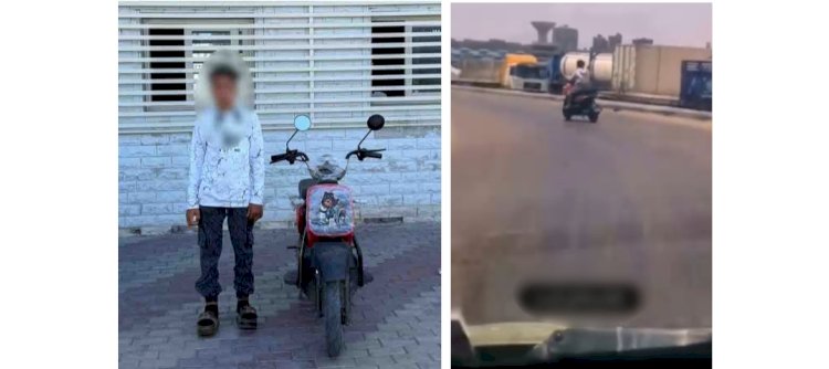 التحفظ علي دراجة بعد القبض علي قائدها لقيامه باداء حركات استعراضية بالاسكندرية