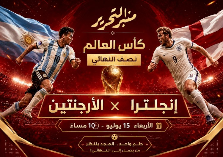 انجلترا تصطدم بالأرجنتين في نصف نهائى كأس العالم..الموعد والقنوات الناقلة