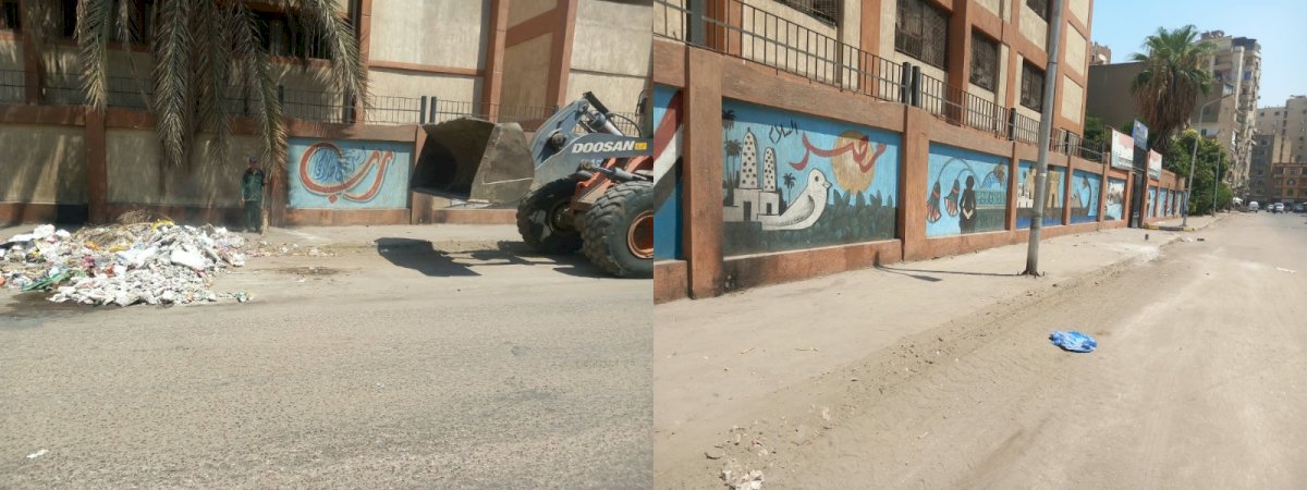 حملة نظافة بالجيزة بناء علي شكاوي المواطنين