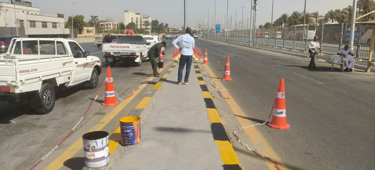الجيزة ترفع كفاءة محيط المتحف المصري الكبير ومدخل الأهرامات