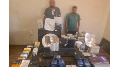 ضبط غاطلين لقيامهما بإنشاء شبكة بث تلفزيونى لاسلكية "بدون ترخيص" بالقليوبية