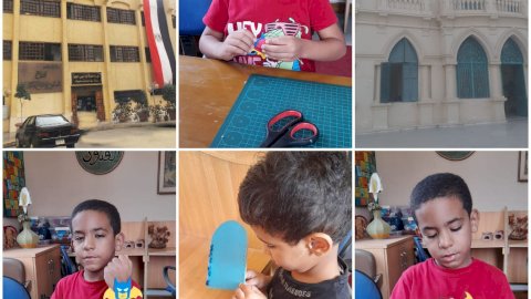ورشة الفنون بمكتبة القاهرة الكبرى تواصل صناعة الإبداع والبهجة بايدي الأطفال