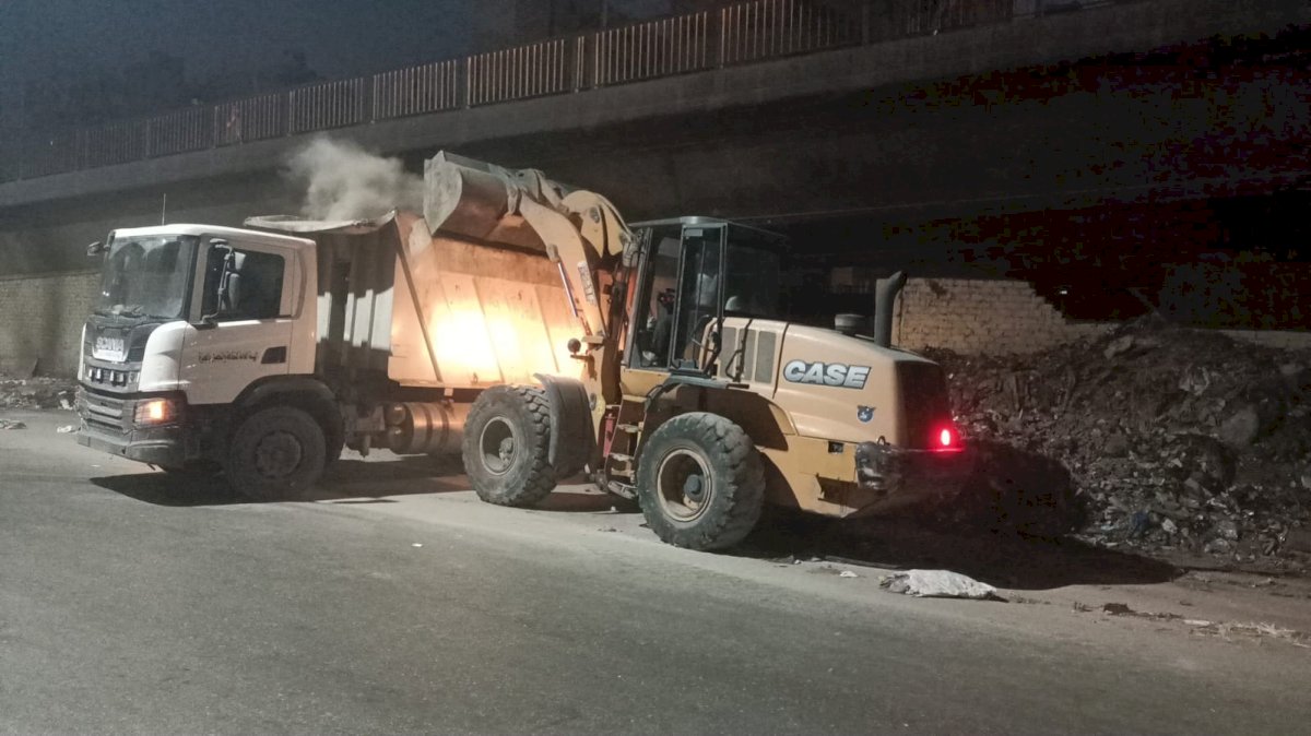 رفع 2000 طن مخلفات رتش أسفل دائري المنيب بالجيزة