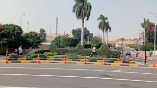 منطقة المتحف المصرى الكبير بالجيزة تتجمل لاستقبال الرئيس الصينى