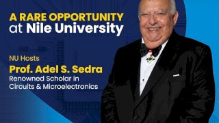 جامعة النيل تستضيف البروفيسور عادل سدرة عالم الهندسة المصري-الكندي