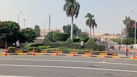 منطقة المتحف المصرى الكبير بالجيزة تتجمل لاستقبال الرئيس الصينى