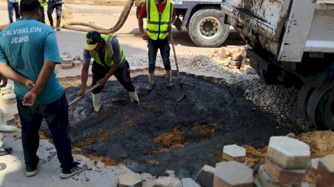 الأوقاف تنتهي من معالجة الهبوط بمحيط مسجد الإمام الشافعي بالتنسيق مع أجهزة الدولة