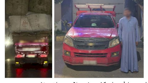 نكشف منشور قيام قائد سيارة "ربع نقل" بتحميل حمولة زائدة دون إحكام ربطها بالقاهرة