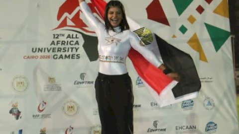 فراشة مصر تحلّق بالذهب.. رشا صيام ترفرف بعلم الوطن فوق منصة أفريقيا