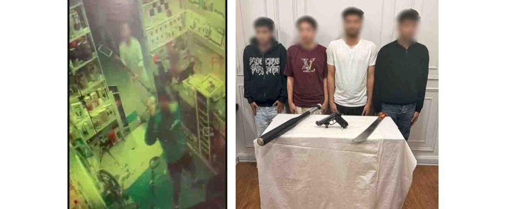 حقيقة فيديو قيام عامل وحلاق  يحملون الاسلحة بتحطيم محل بالمنوفية