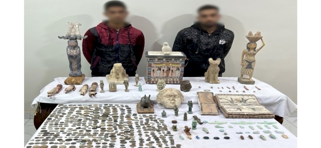 ضبط 521 قطع اثرية بحوزة تاجرين بالمنيا