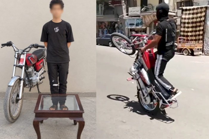 ضبط سائق فيديو دراجة الحركات الاستعراضية بالشرقية