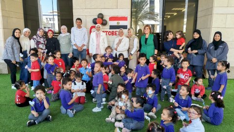 التضامن  تنظم احتفالا بانتصارات أكتوبر المجيدة بمركز  استقبال أطفال أبناء العاملين بالعاصمة الجديدة